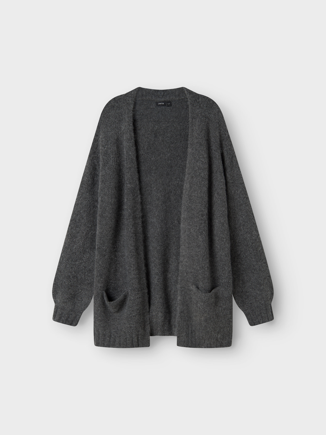 NLFNAVA LS LONG KNIT CARDIGAN NOOS Dark Grey Melange
