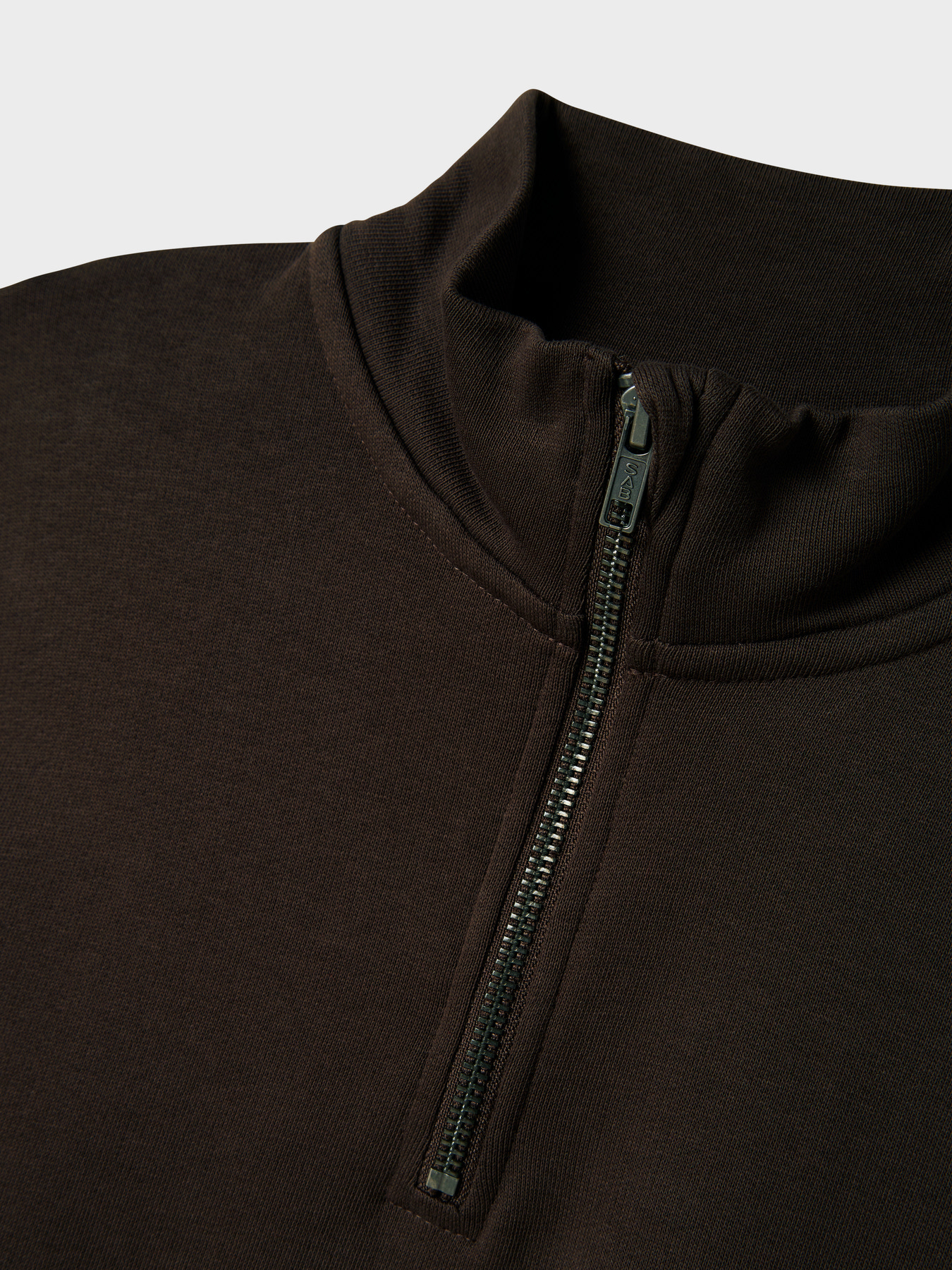NLNNIZU LS BRU HALF ZIP SWEAT NOOS Chocolate Brown - 3