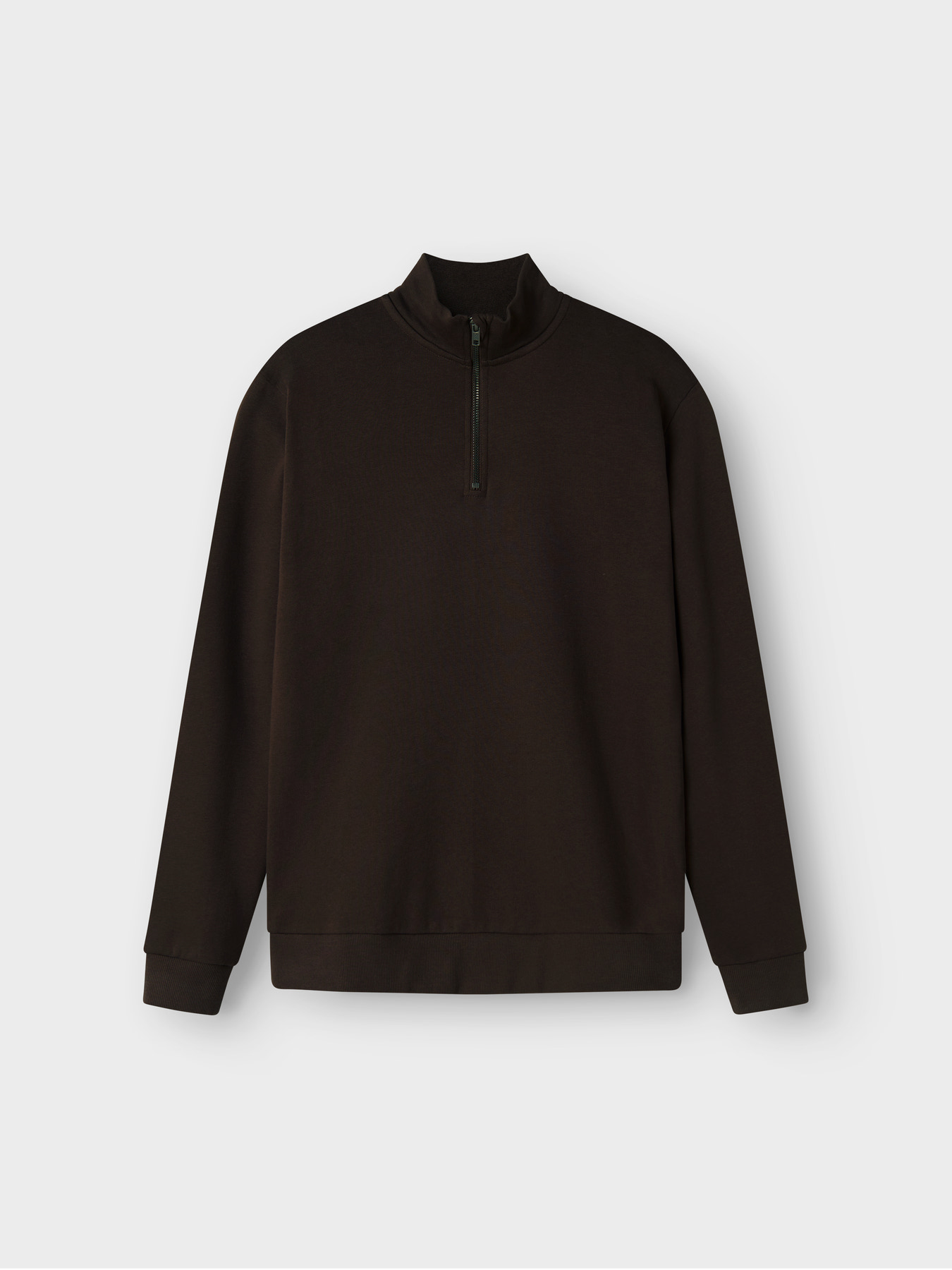 NLNNIZU LS BRU HALF ZIP SWEAT NOOS Chocolate Brown