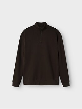 NLNNIZU LS BRU HALF ZIP SWEAT NOOS Chocolate Brown