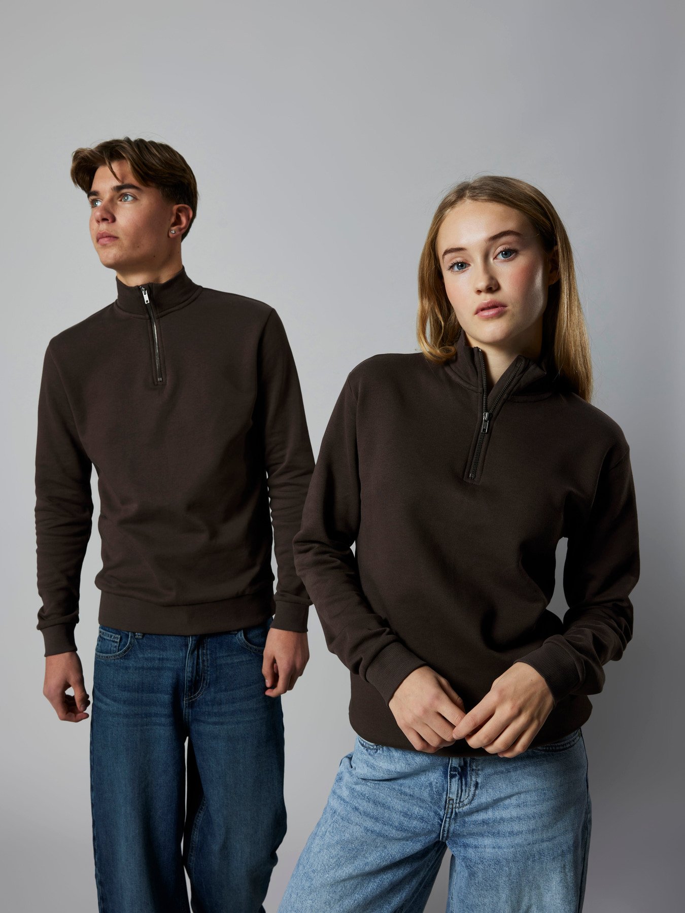 NLNNIZU LS BRU HALF ZIP SWEAT NOOS Chocolate Brown - 4