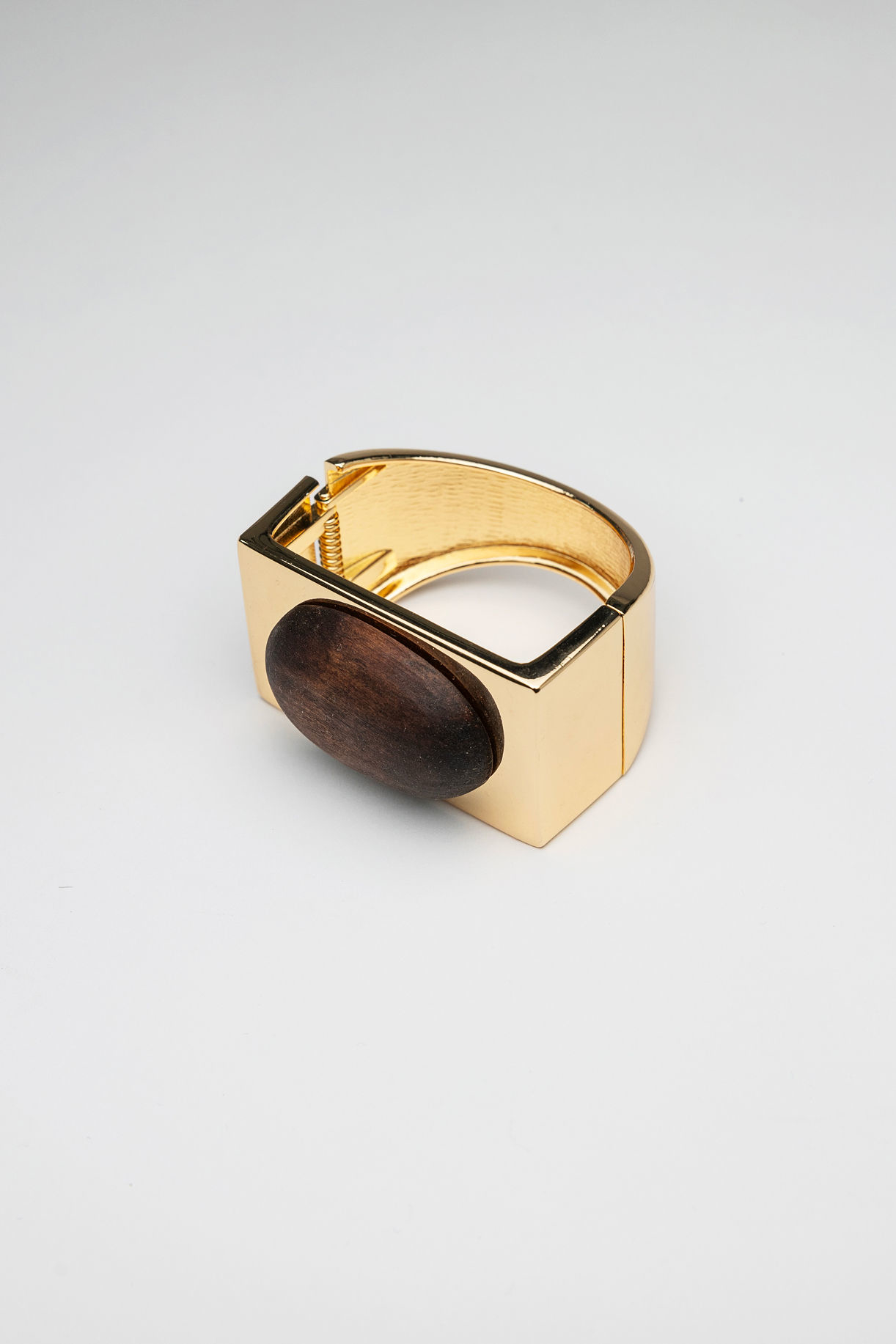 Bon Oval Bracelet Gold w Brown
