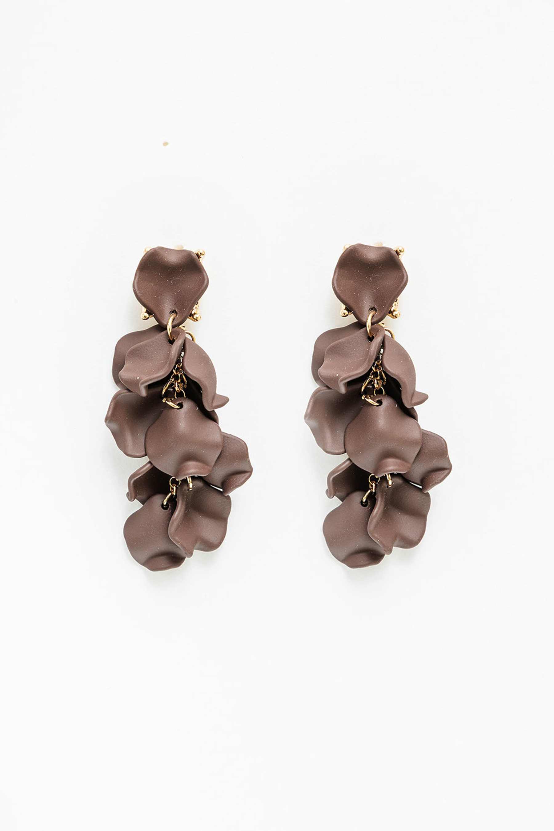 Leaf Earrings Mini Brown