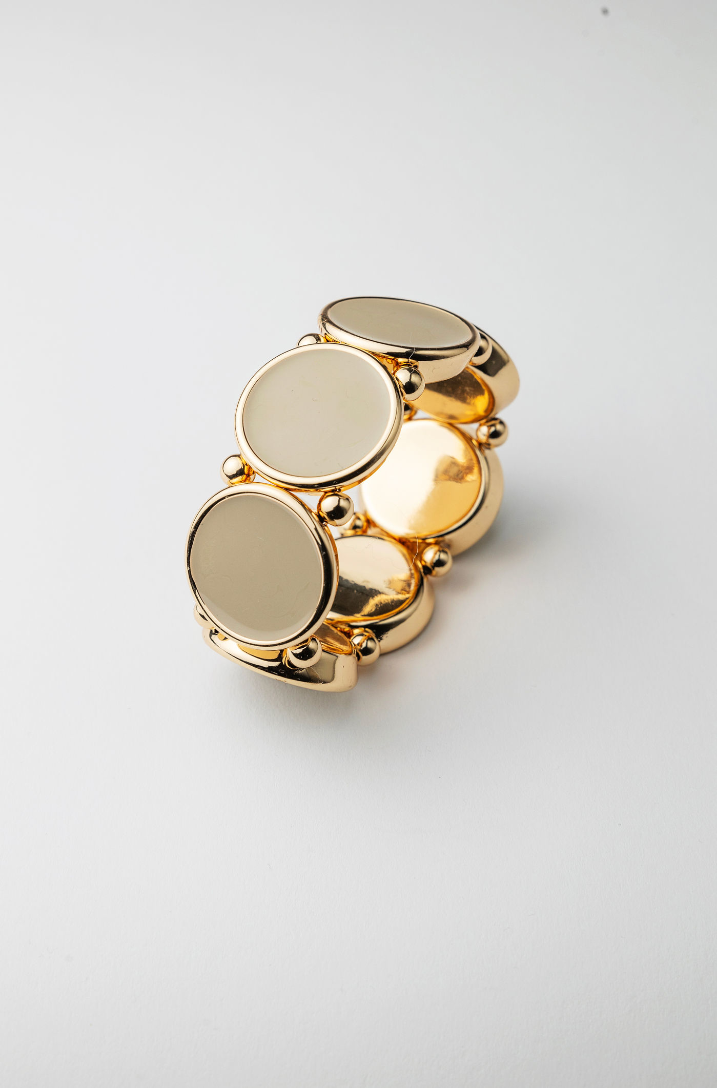 Ava Elastic Bracelet Gold w Beige