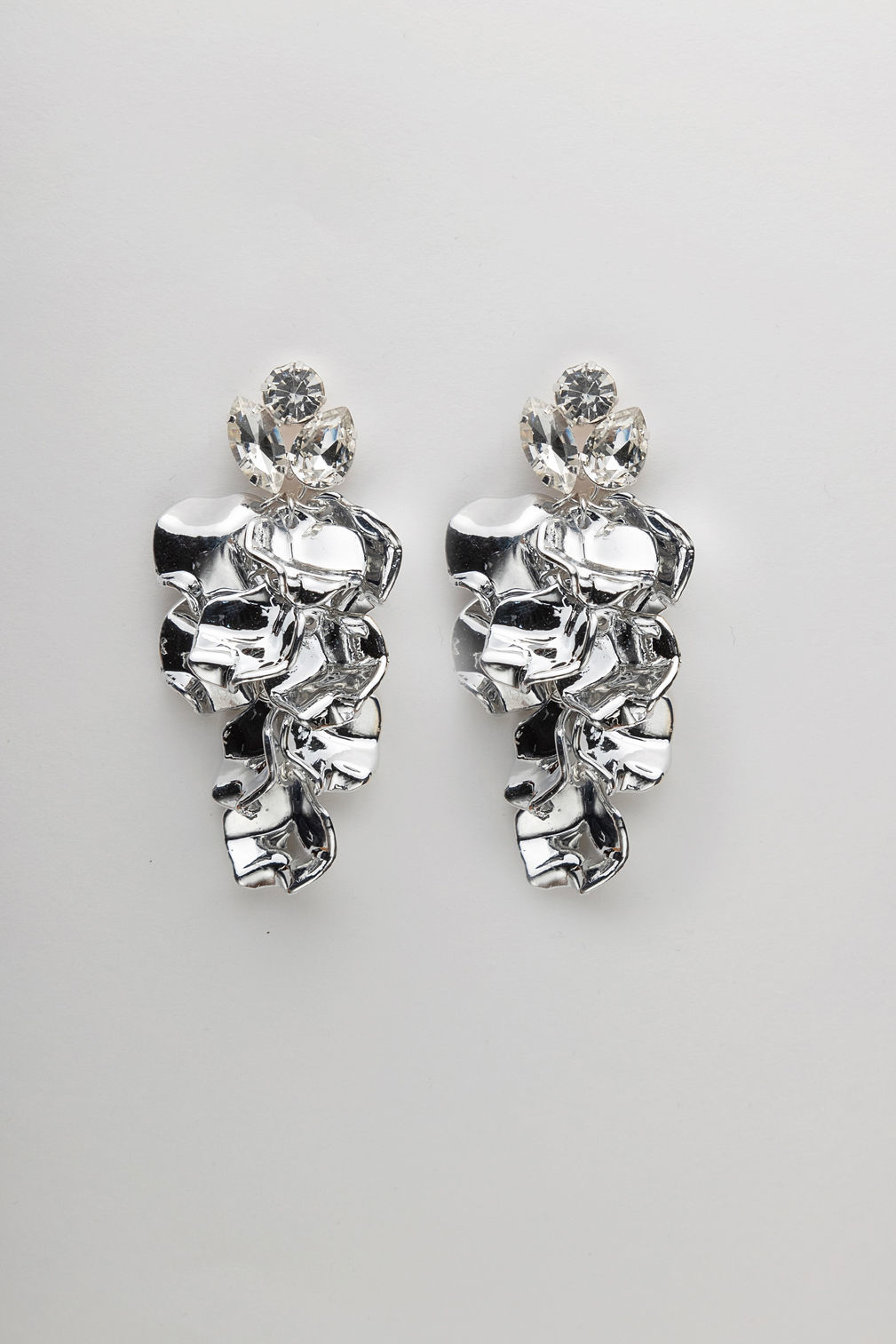Leaf Stone Earrings Silver