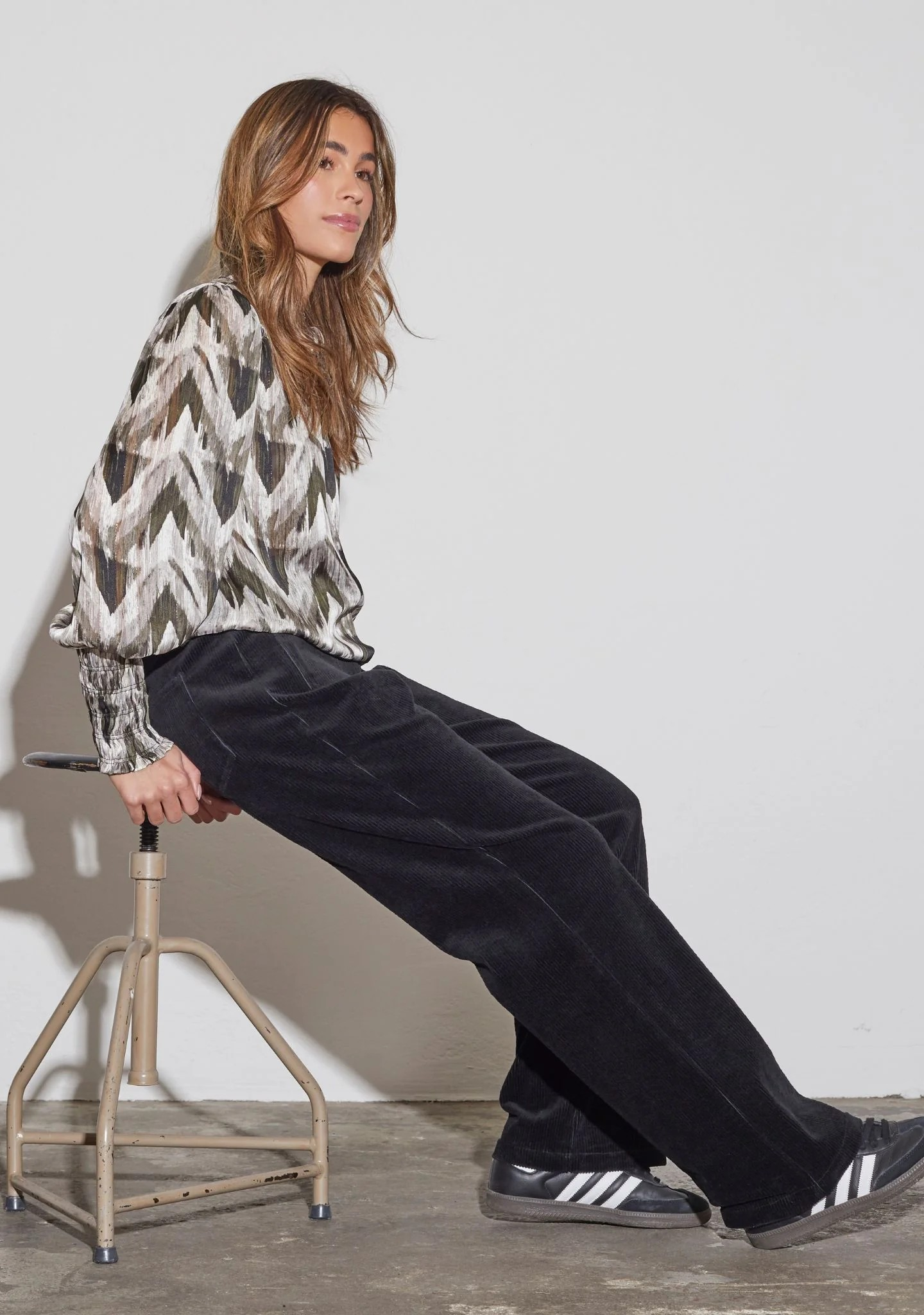 Kuna Blouse - Khaki ZigZag - Isay
