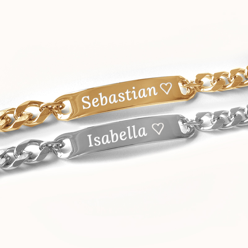 Pararmbånd Figaro (7 mm) - Gull og rustfritt stål