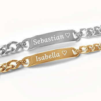 Pararmbånd Figaro (9 og 7 mm) - gull og rustfritt stål