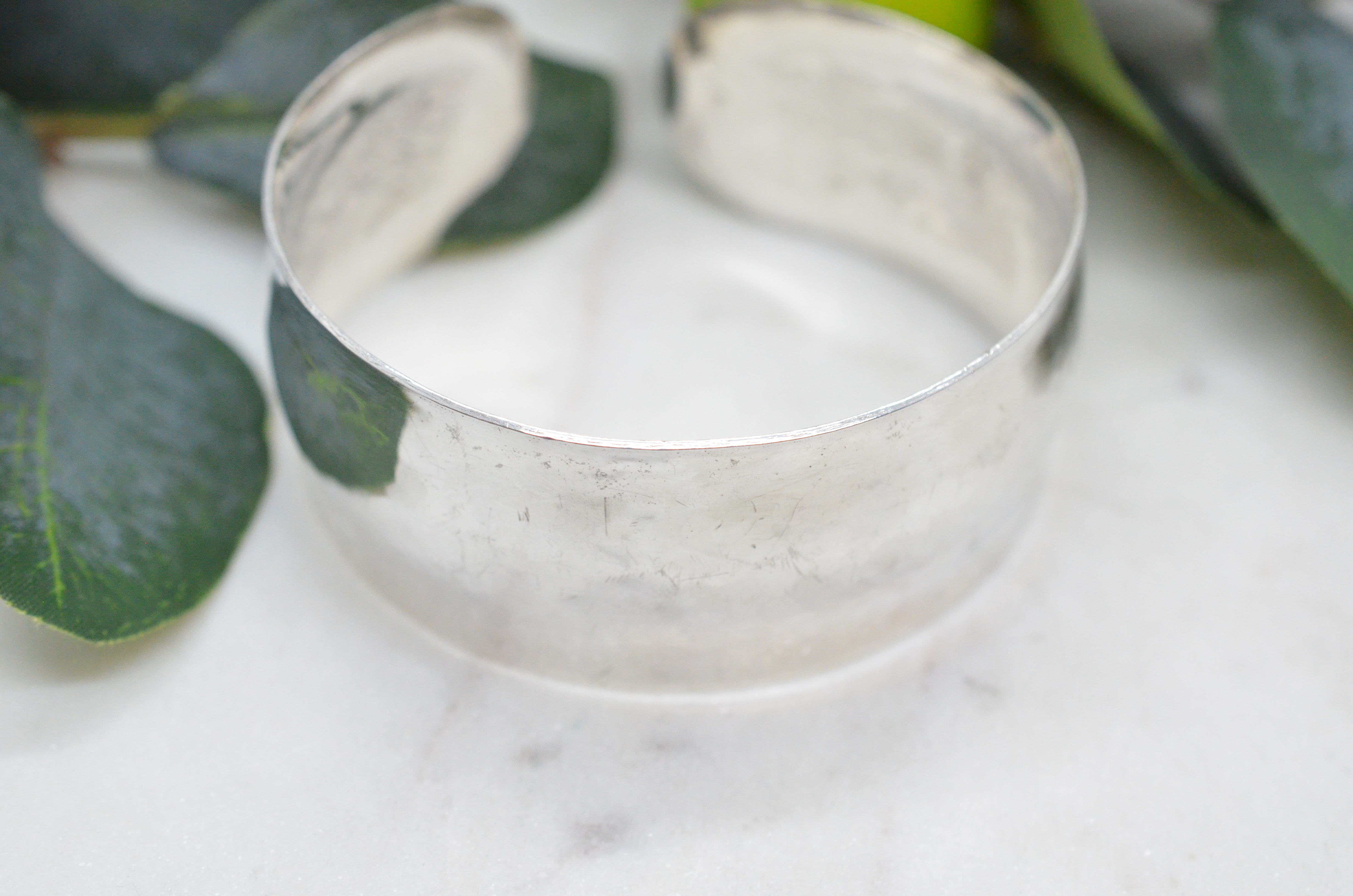 Second Hand hammered silver bangle - 2