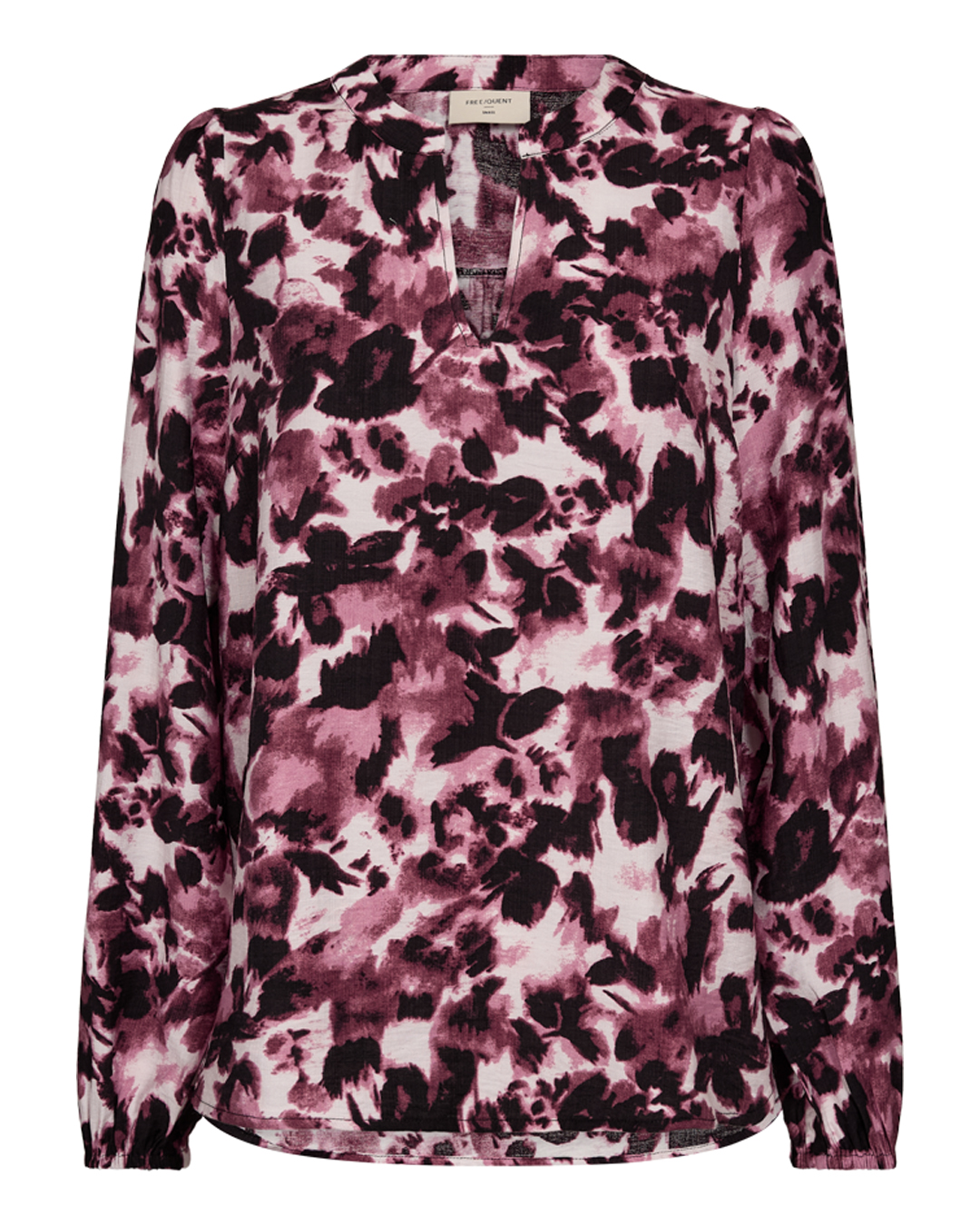 Blus Hirse v-ringad vinröd/svart/offwhite - 2