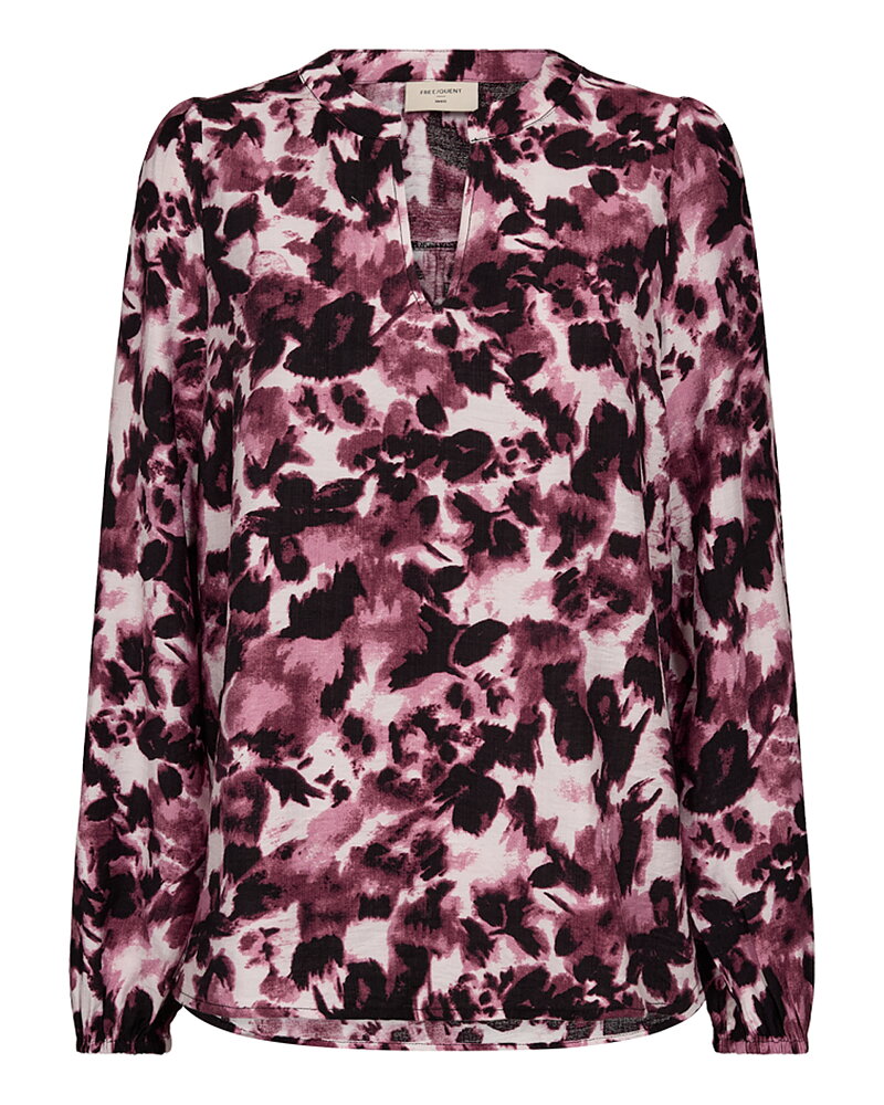 Blus Hirse v-ringad vinröd/svart/offwhite