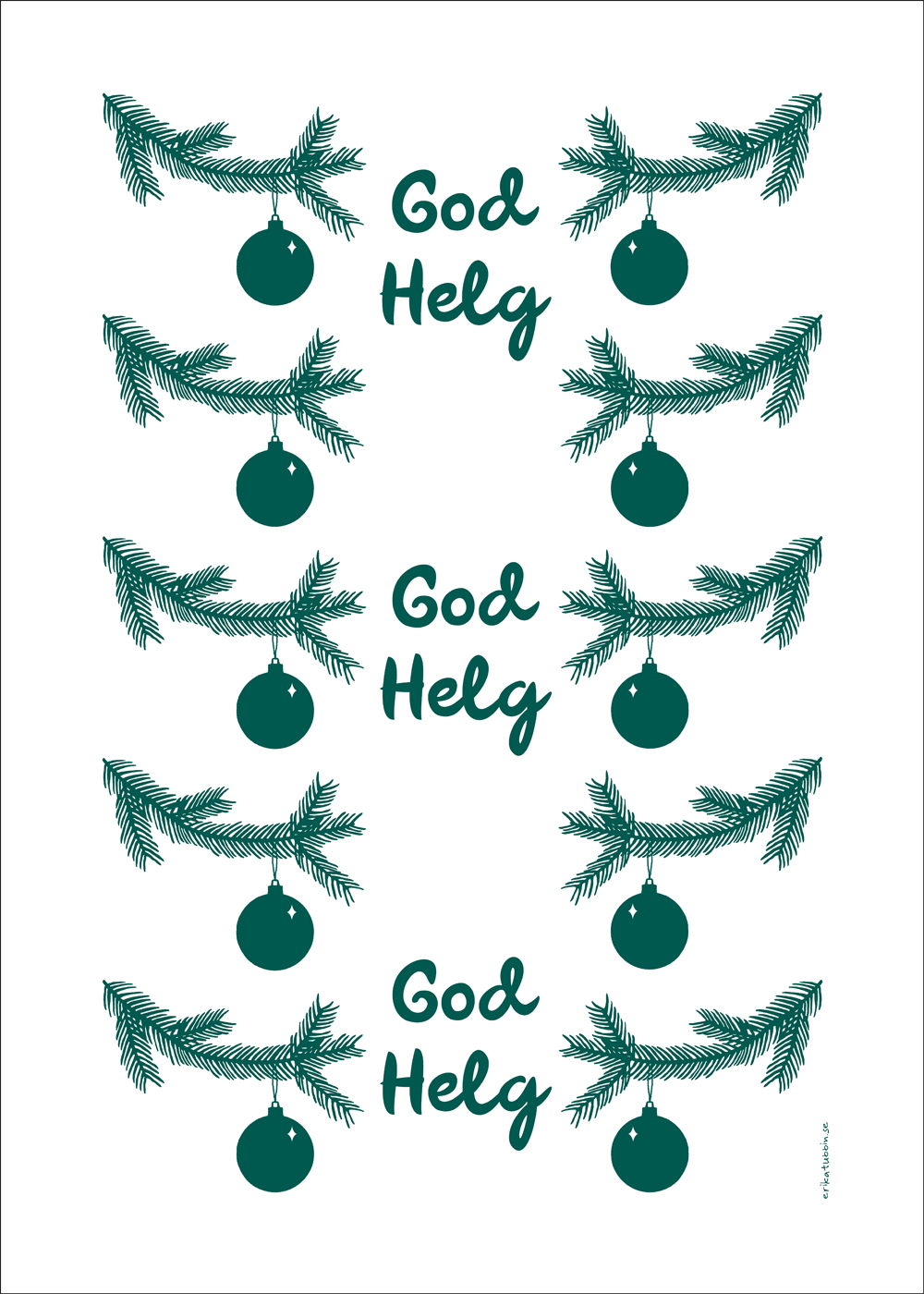 kökshandduk GOD HELG grön-vit 50x70 cm - 3