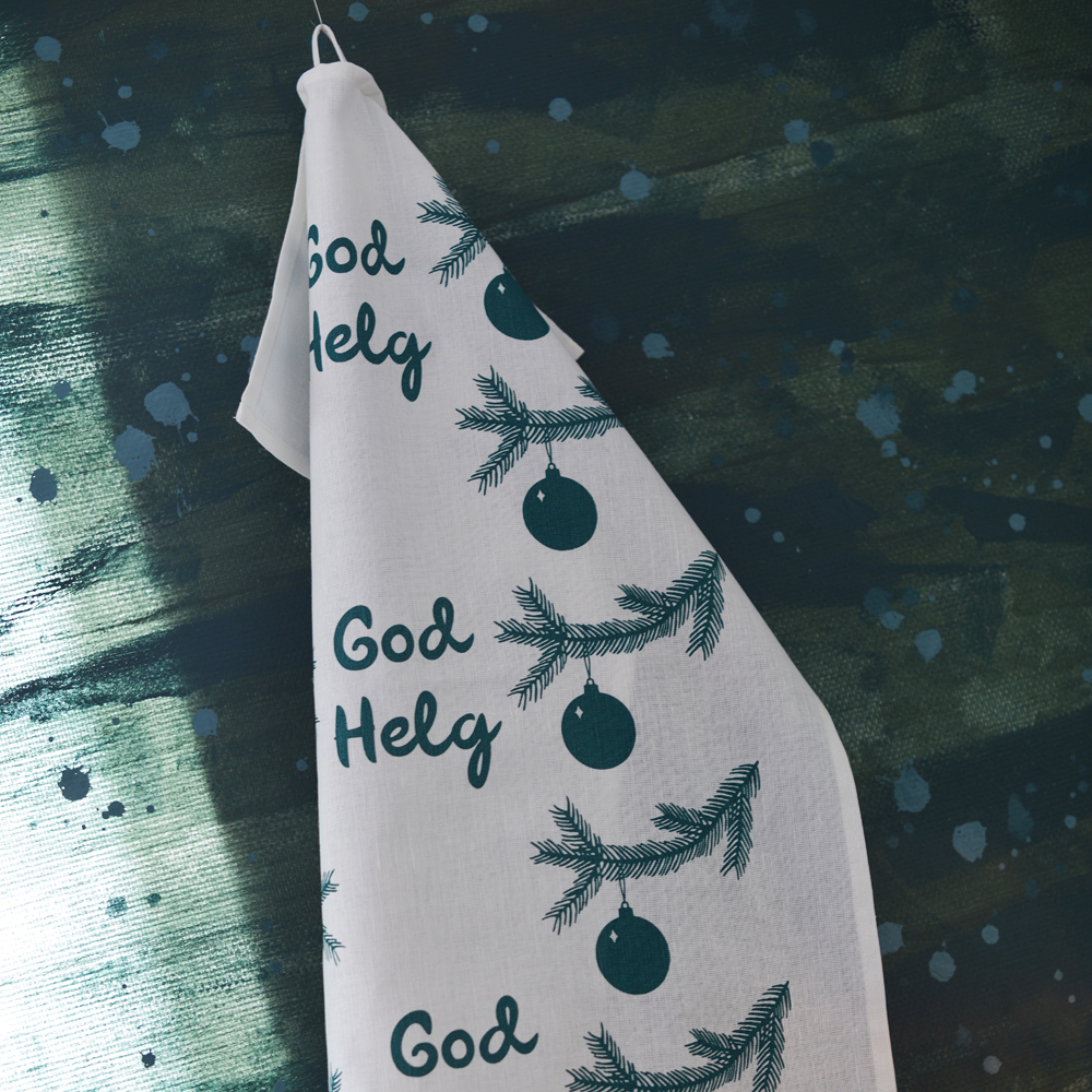 kökshandduk GOD HELG grön-vit 50x70 cm - 4