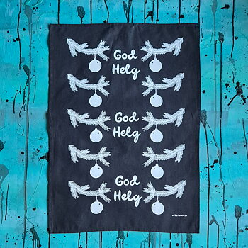 kökshandduk GOD HELG vit-svart 50x70 cm