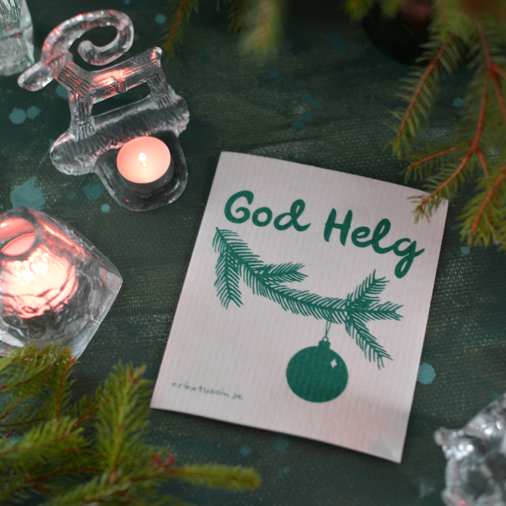 gåvoset GOD HELG grön | kökshandduk + disktrasa - 3