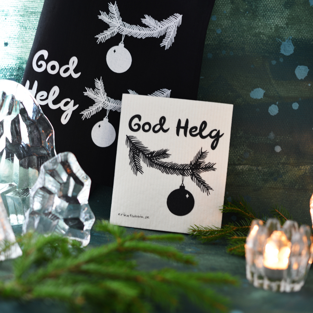gåvoset GOD HELG svart | kökshandduk + disktrasa - 3