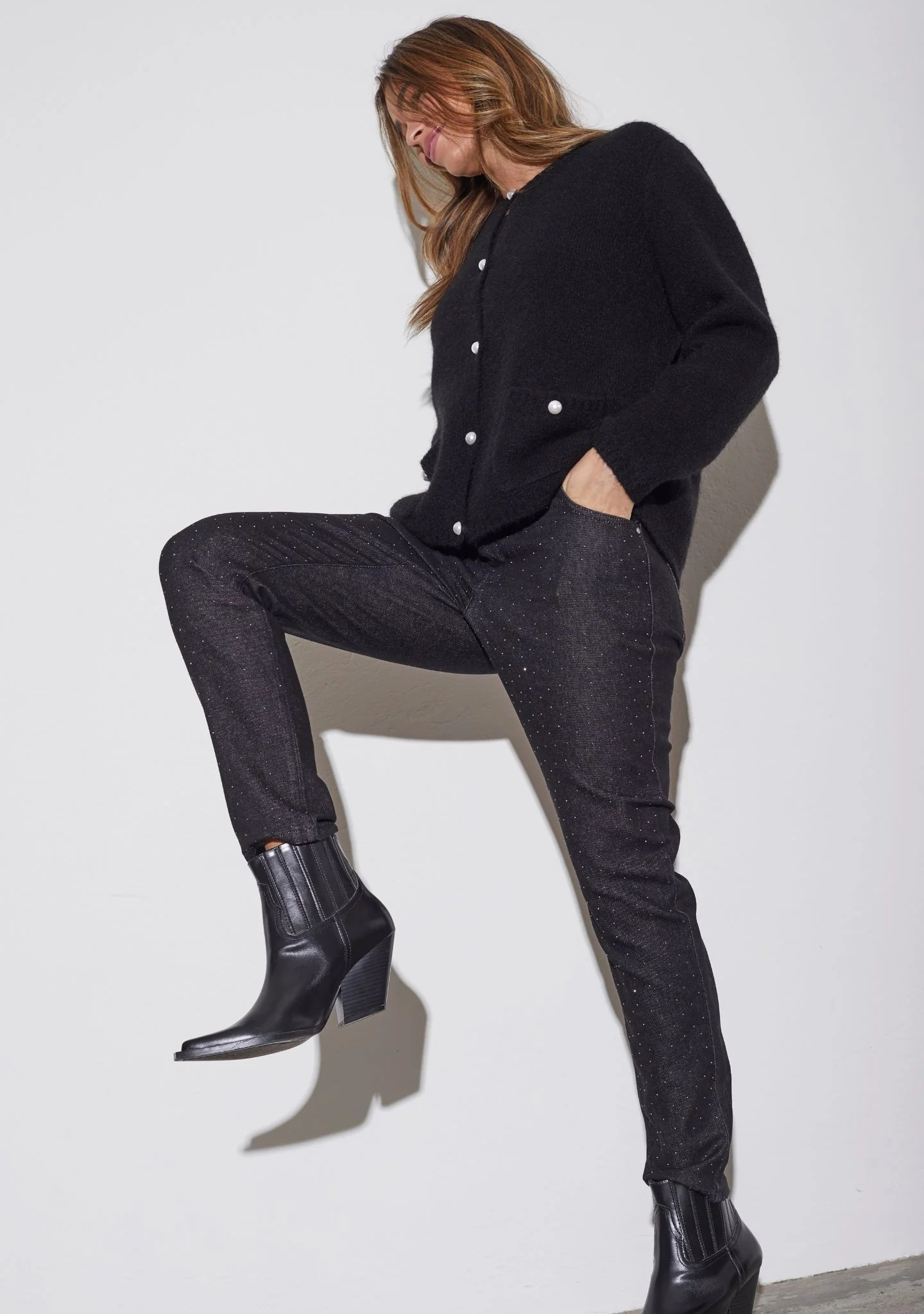 Lucca Shine Jeans - Black Wash - Isay