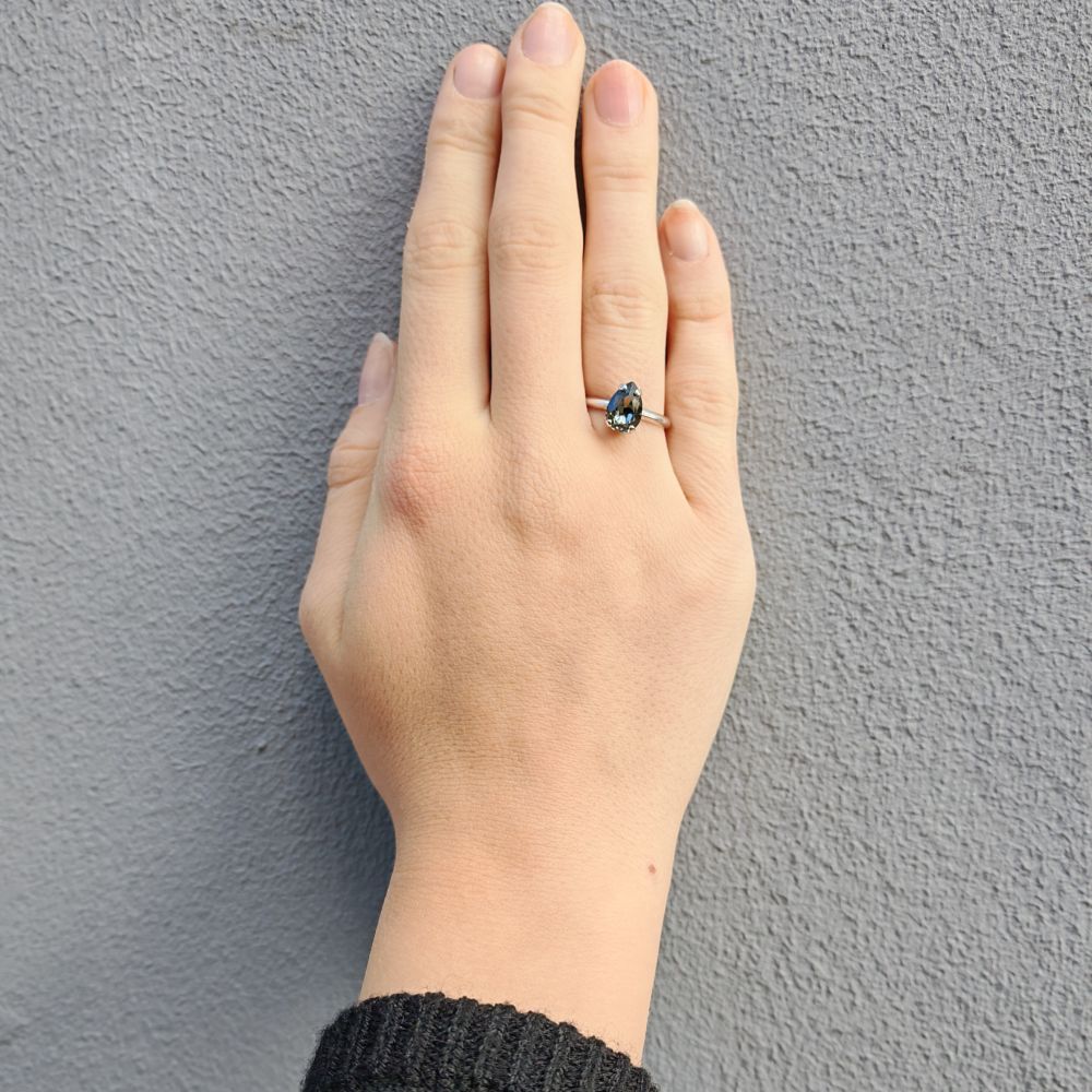 Caroline Svedbom Petite Drop ring black diamond rhodium - 2
