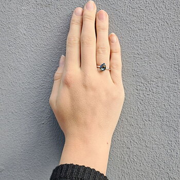 Caroline Svedbom Petite Drop ring black diamond rhodium