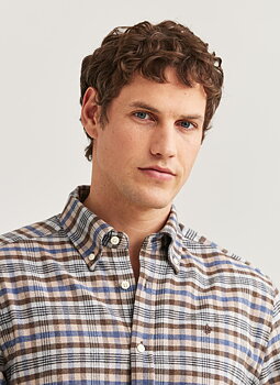 Morris - Flannel Check Shirt  - Brown