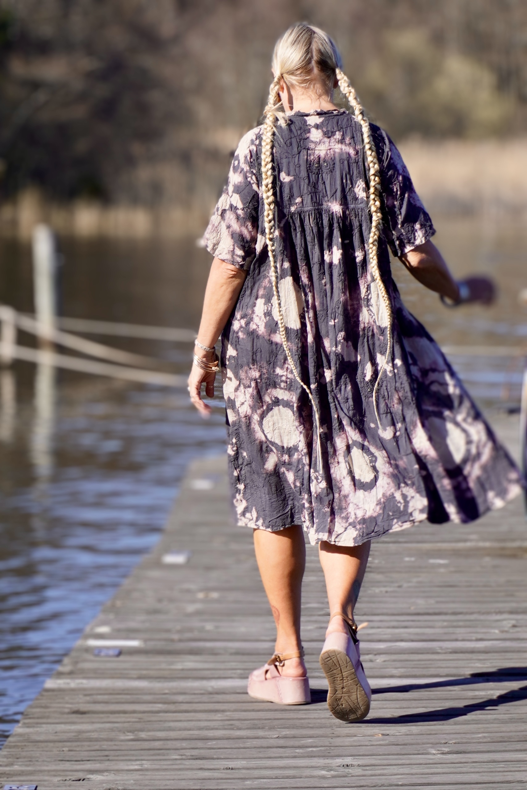 ANITA COTTON BATIK DRESS CHARCOAL LATTE - Agencies Turquoise