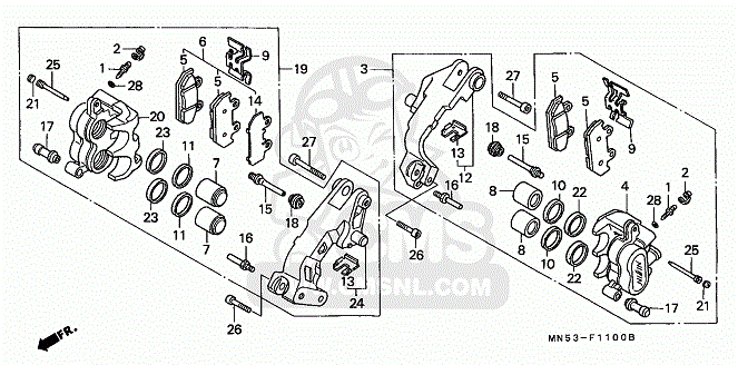 Gummiboot sats till Bromsok bultarna Honda CBR600F-CBR1000F-GL1500-XL1000V   (45133-MA3-006)  789651H  - 4