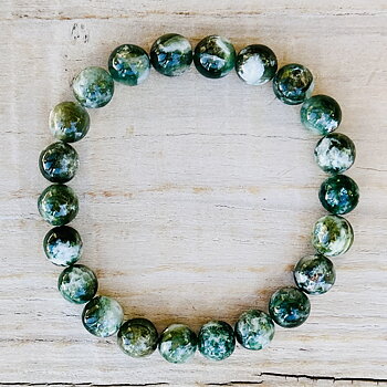 Armband  8mm Grön Lepidolit