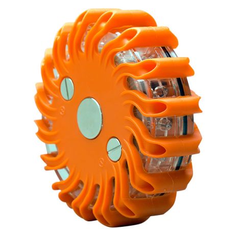 Koffert med 6 oppladbare blinklykter, orange. - 2