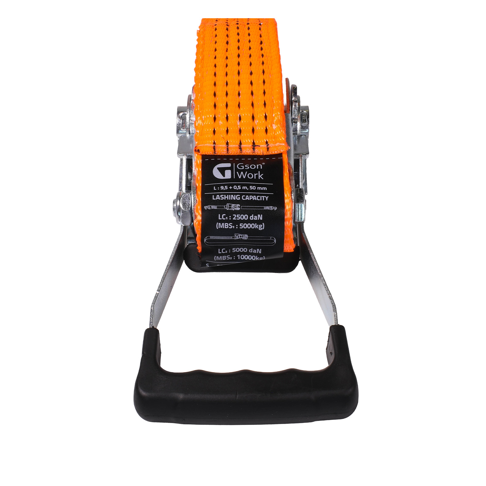 Ratchet Strap Orange 5T 9,5 + 0,5 m, 50 mm Dubbel Krok - 3