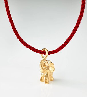Armbånd med elefantvedhæng Bordeaux