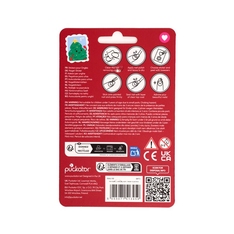 Självhäftande Nagelstickers - Jultema (1 ark) - 2