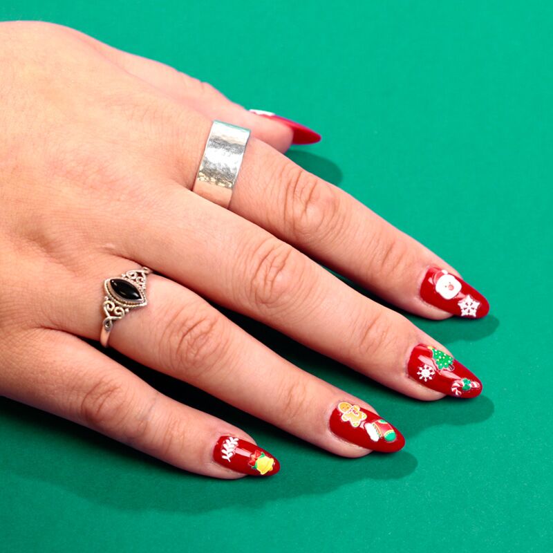 Självhäftande Nagelstickers - Jultema (1 ark) - 4