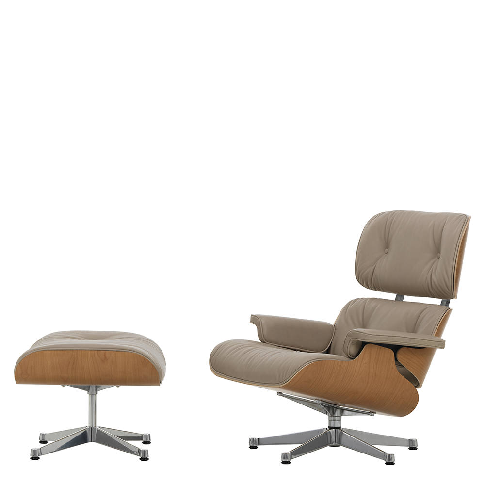 Eames Lounge Chair Fåtölj - Cherry Natural (Läder ) - Vitra