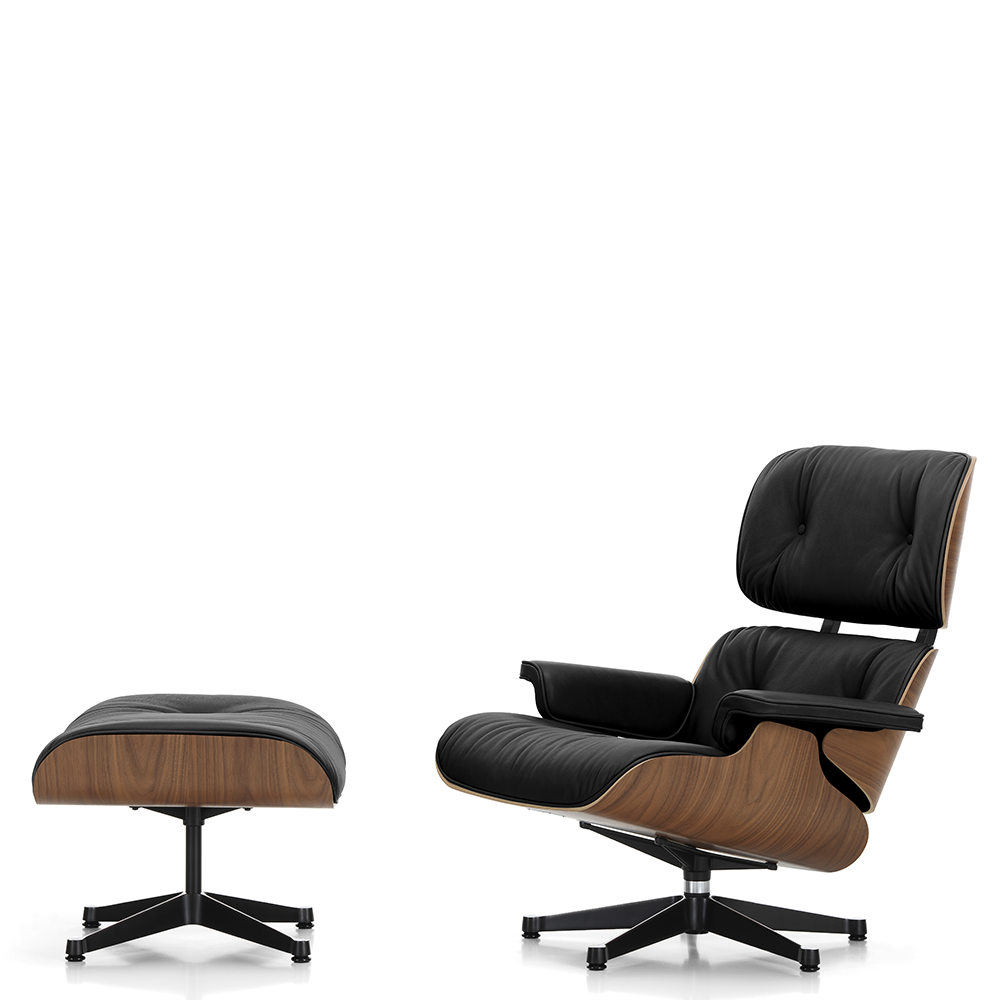 Eames Lounge Chair Fåtölj - Walnut Natural (läder) - Vitra