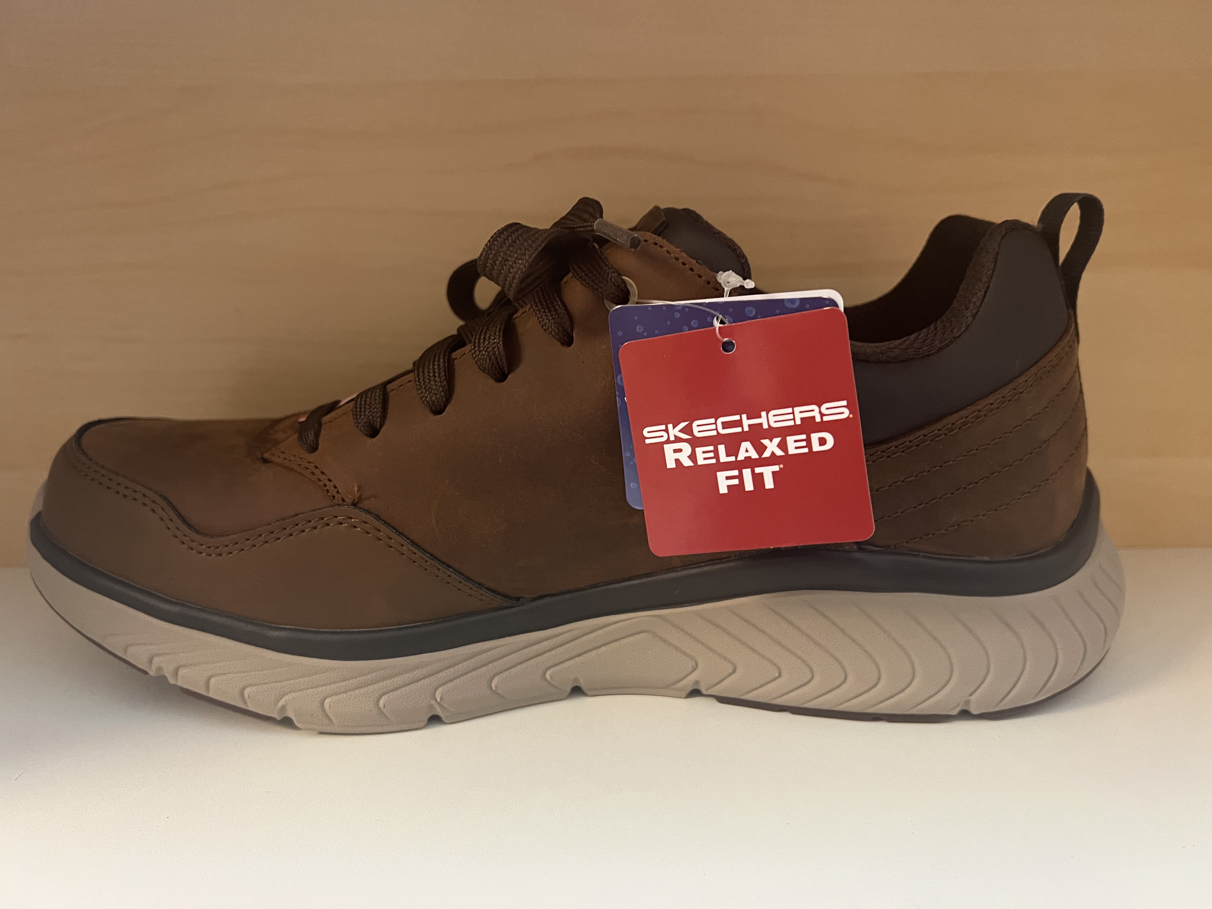 Skechers herrsko i brunt skinn. arch-Fit Crosser. Relaxed Fit (bred läst) Waterproof. - 2