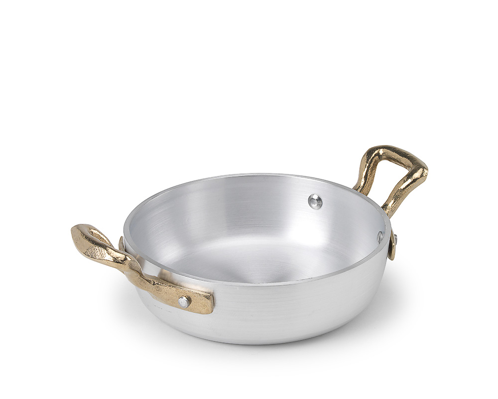 Mini Kastrull grytor pannor i Aluminium med mässings handtag Eterna  - 7