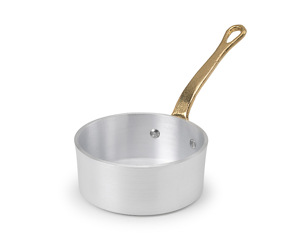 Mini Kastrull grytor pannor i Aluminium med mässings handtag Eterna  - 4