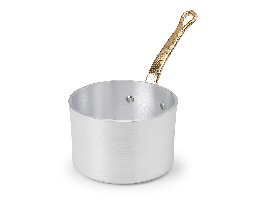 Mini Kastrull grytor pannor i Aluminium med mässings handtag Eterna  - 3