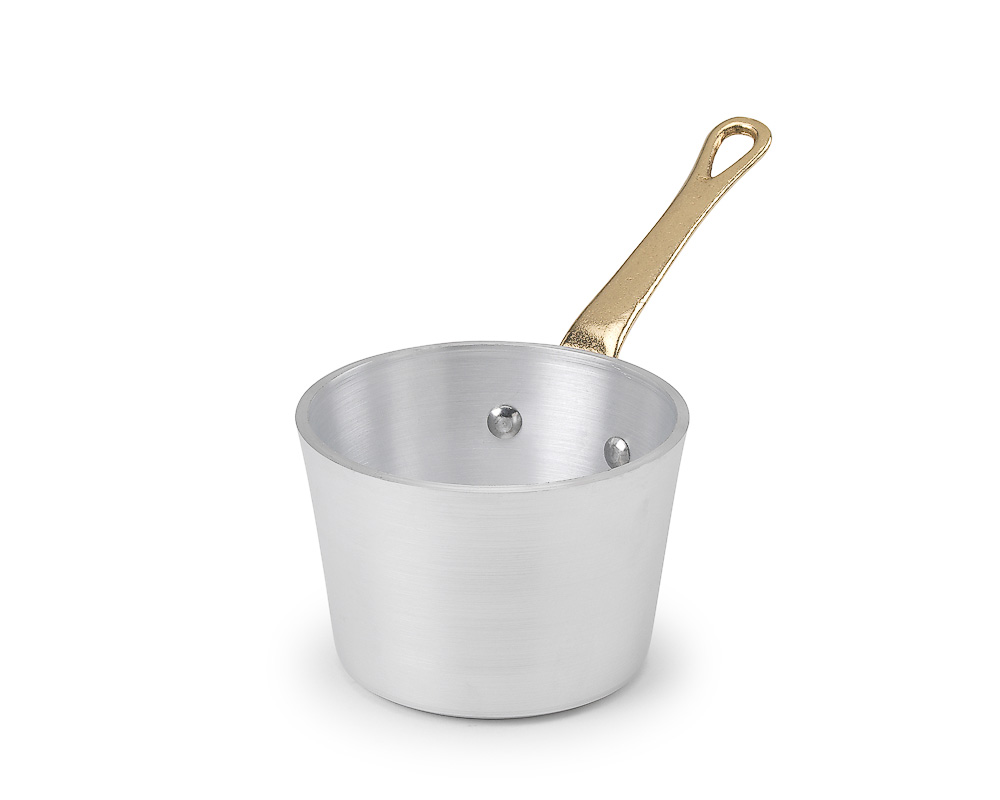 Mini Kastrull grytor pannor i Aluminium med mässings handtag Eterna  - 2
