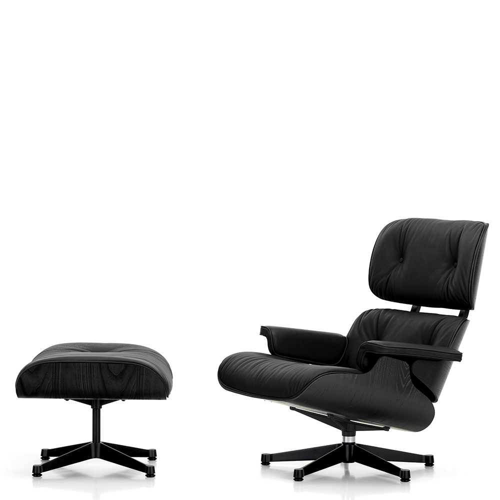Eames Lounge Chair Fåtölj - Chestnut black (Läder) - Vitra