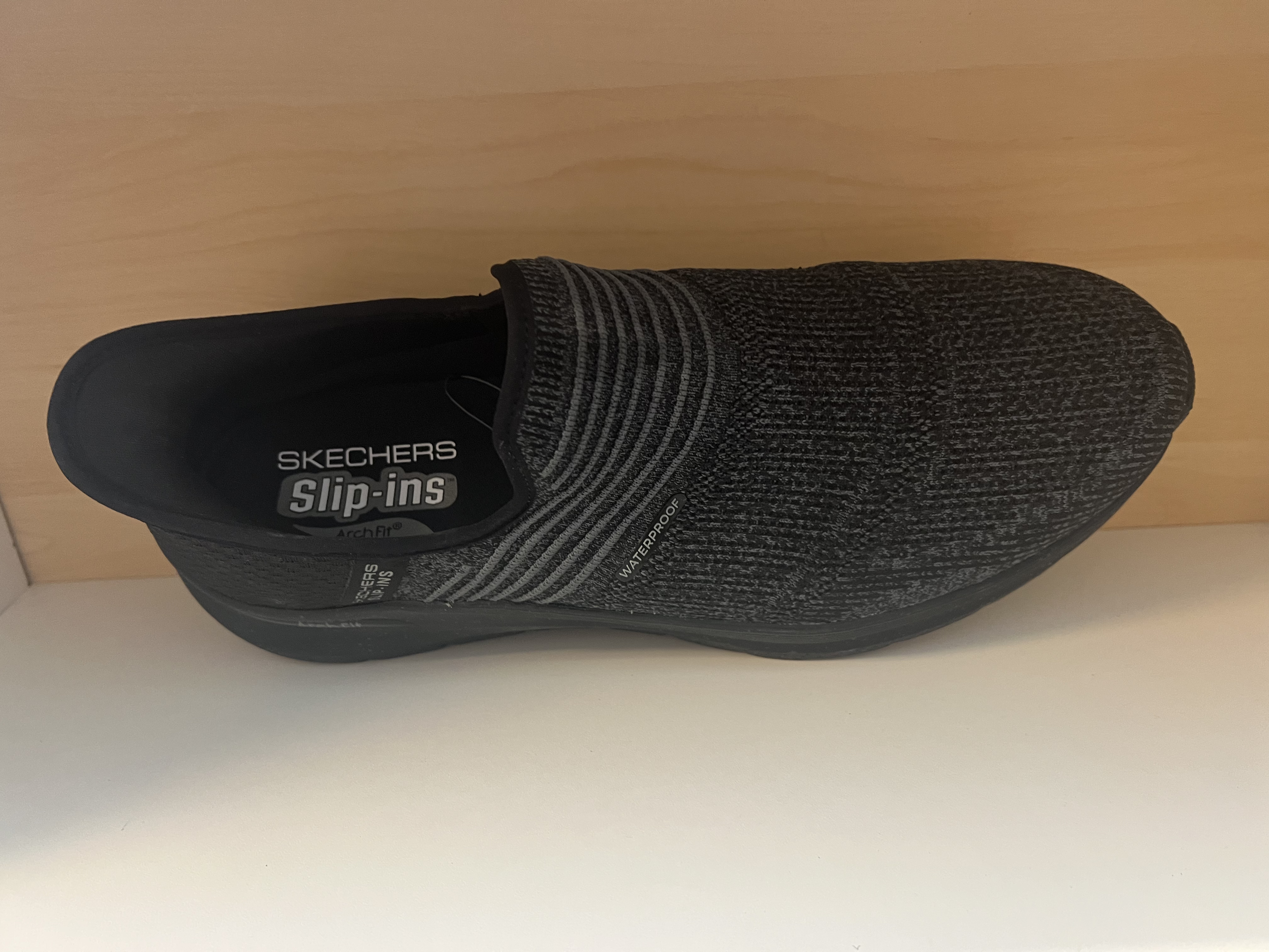 Skechers Herrsko Arch-Fit med Slip-Ins häl. Svart Waterproof. - 2