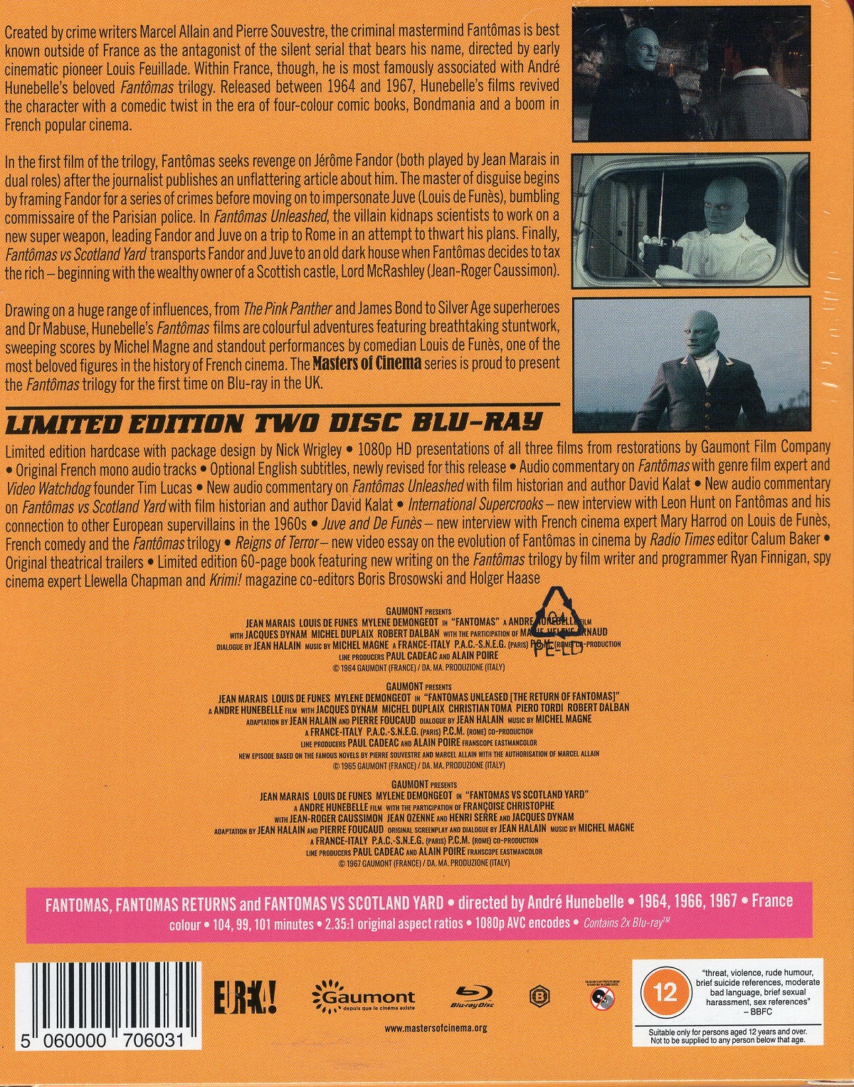 Fantomas Returns!: The Fantomas Trilogy 1964–1967 (Limited Edition) (ej svensk text) (Blu-ray) - 2