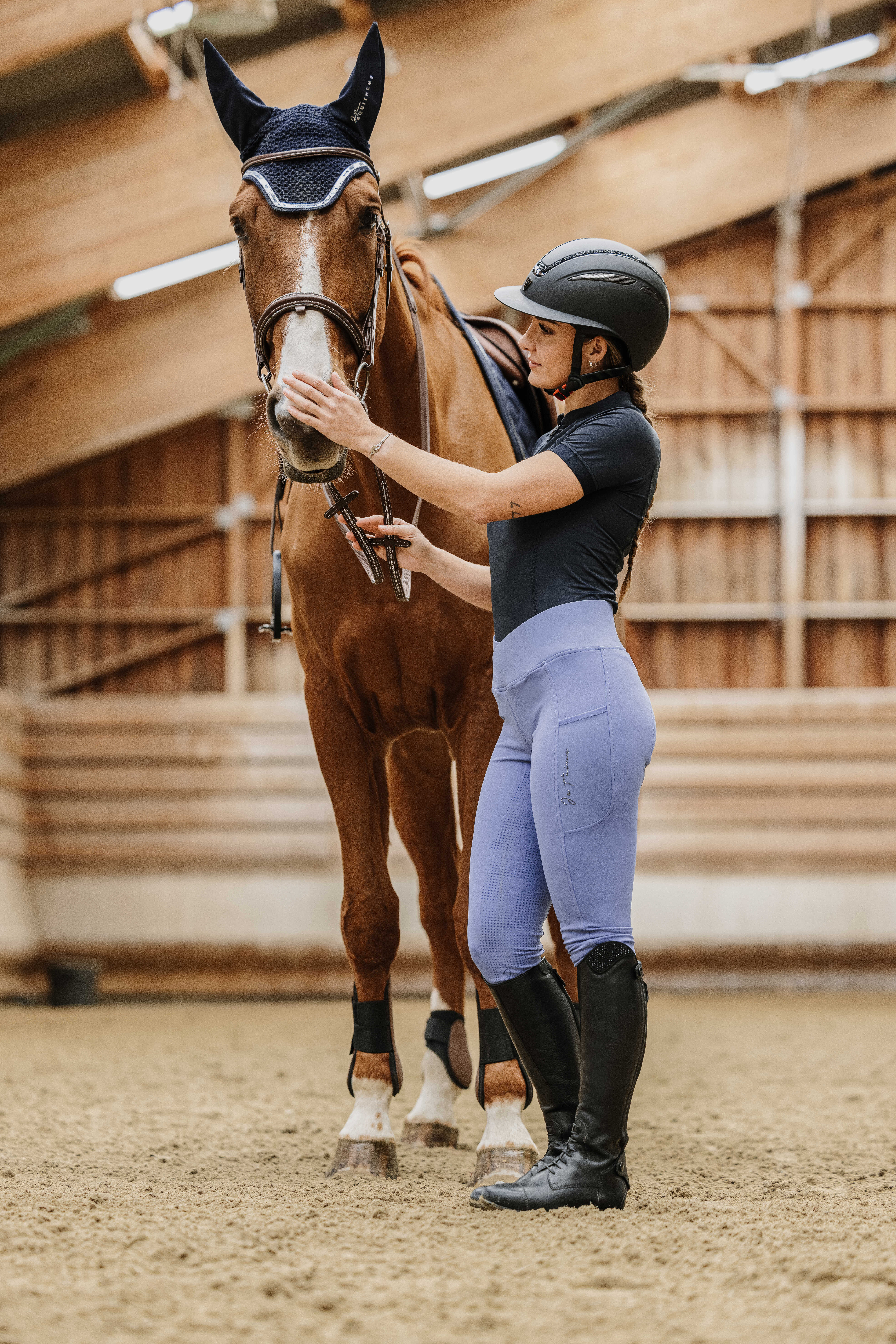 Equitheme Je T'aime Flora Riding Tights Purple - 4