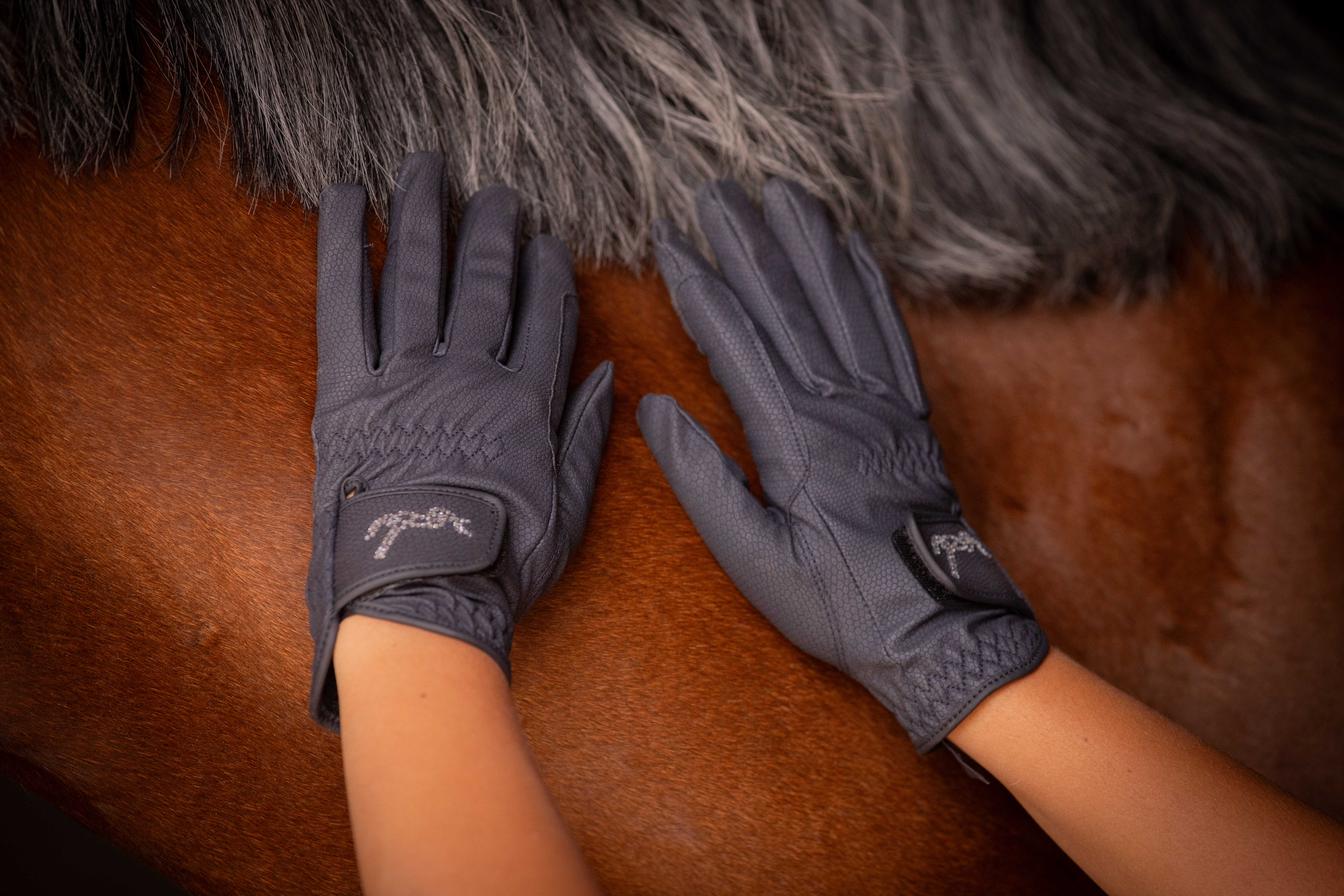 Pénélope Kids Eden Prisma Strass Gloves Navy blue - 10