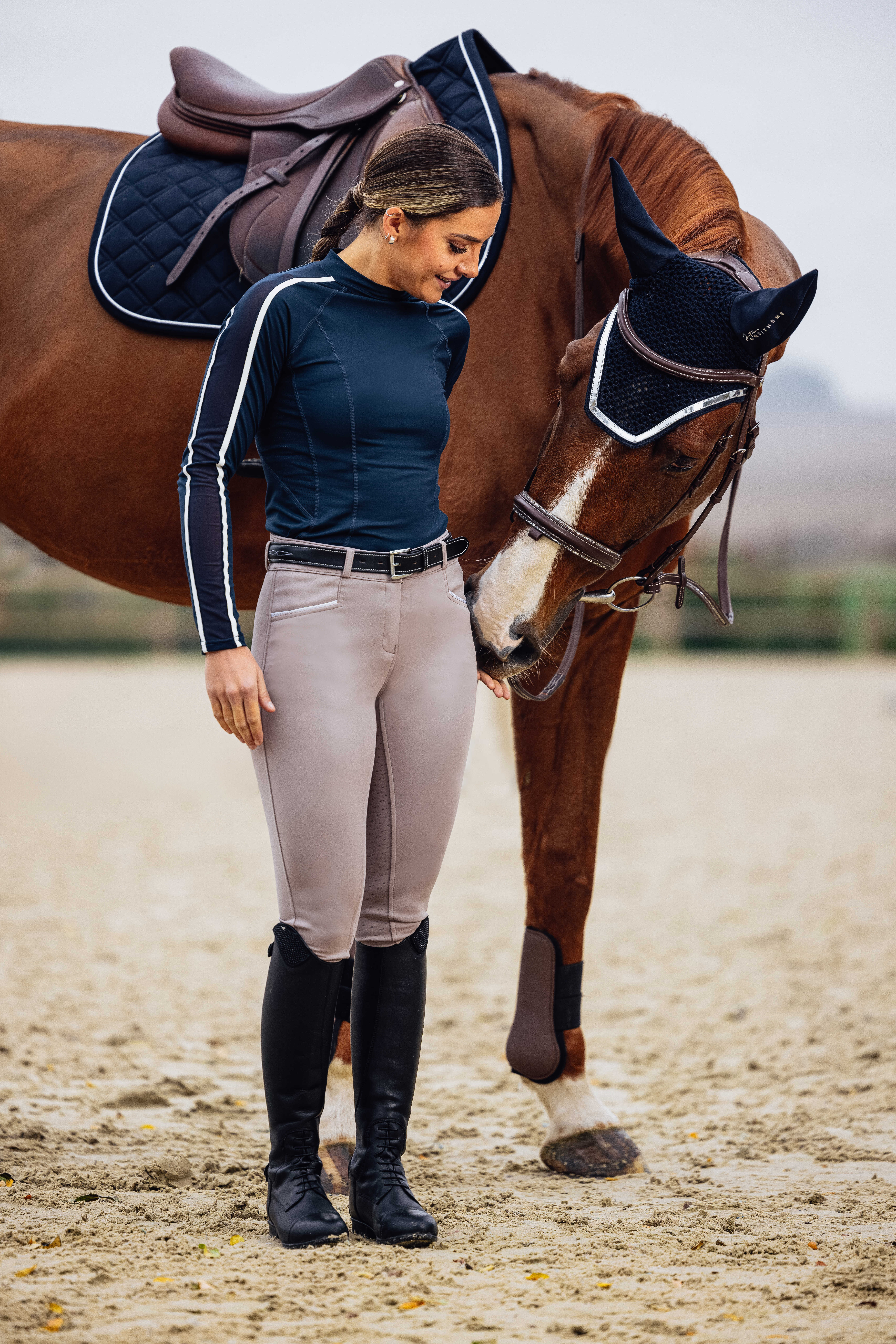 Equithème Claudine Ridbyxor Taupe (44)