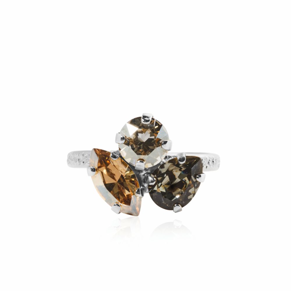 Caroline Svedbom Ana ring rhodium golden combo