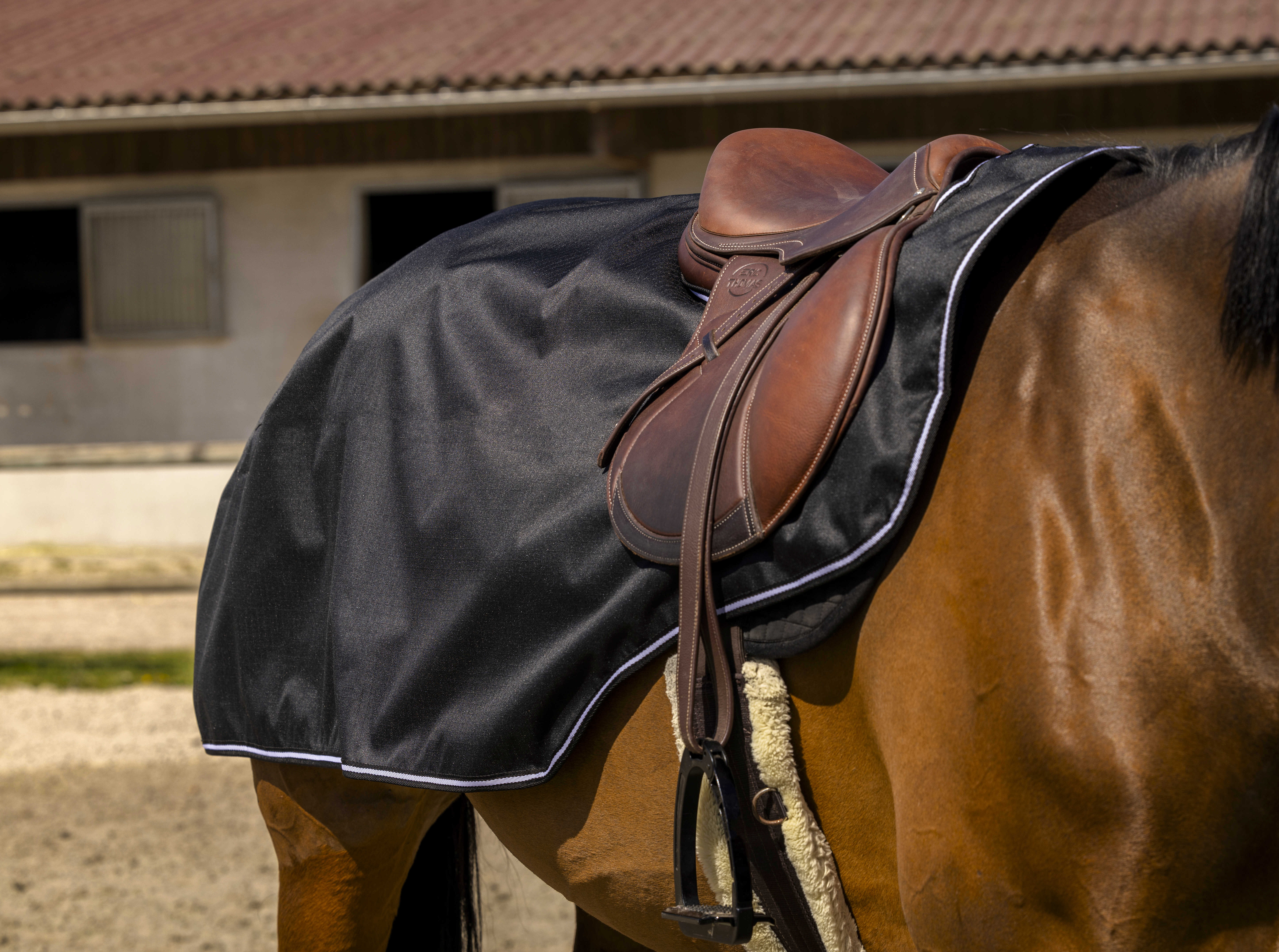 Equitheme Tyrex 600 D Fleece-Lined Exercise Sheet Black - 2