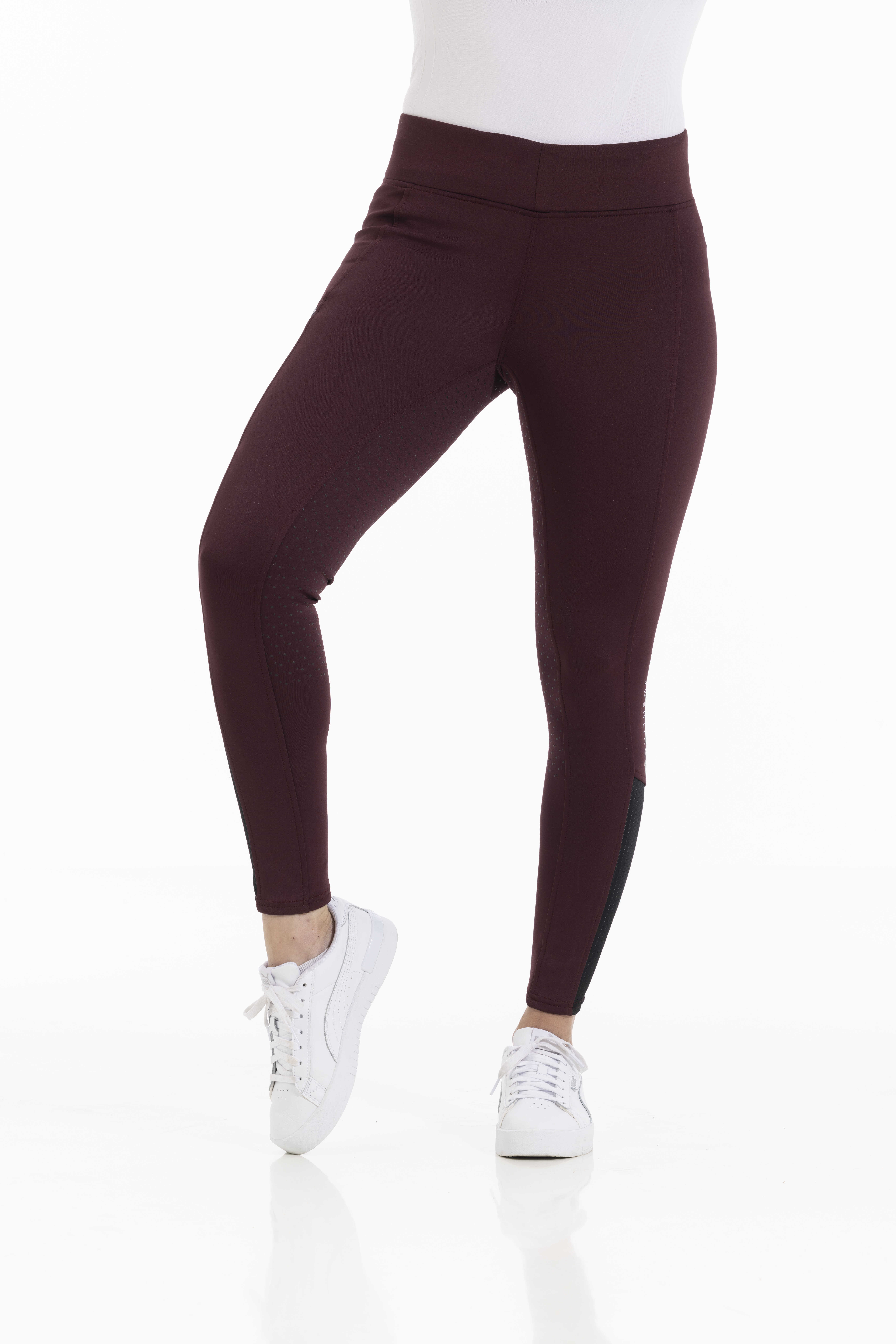 Equithème Brigitte Silicone Helskodda Ridtights Burgundy (34)