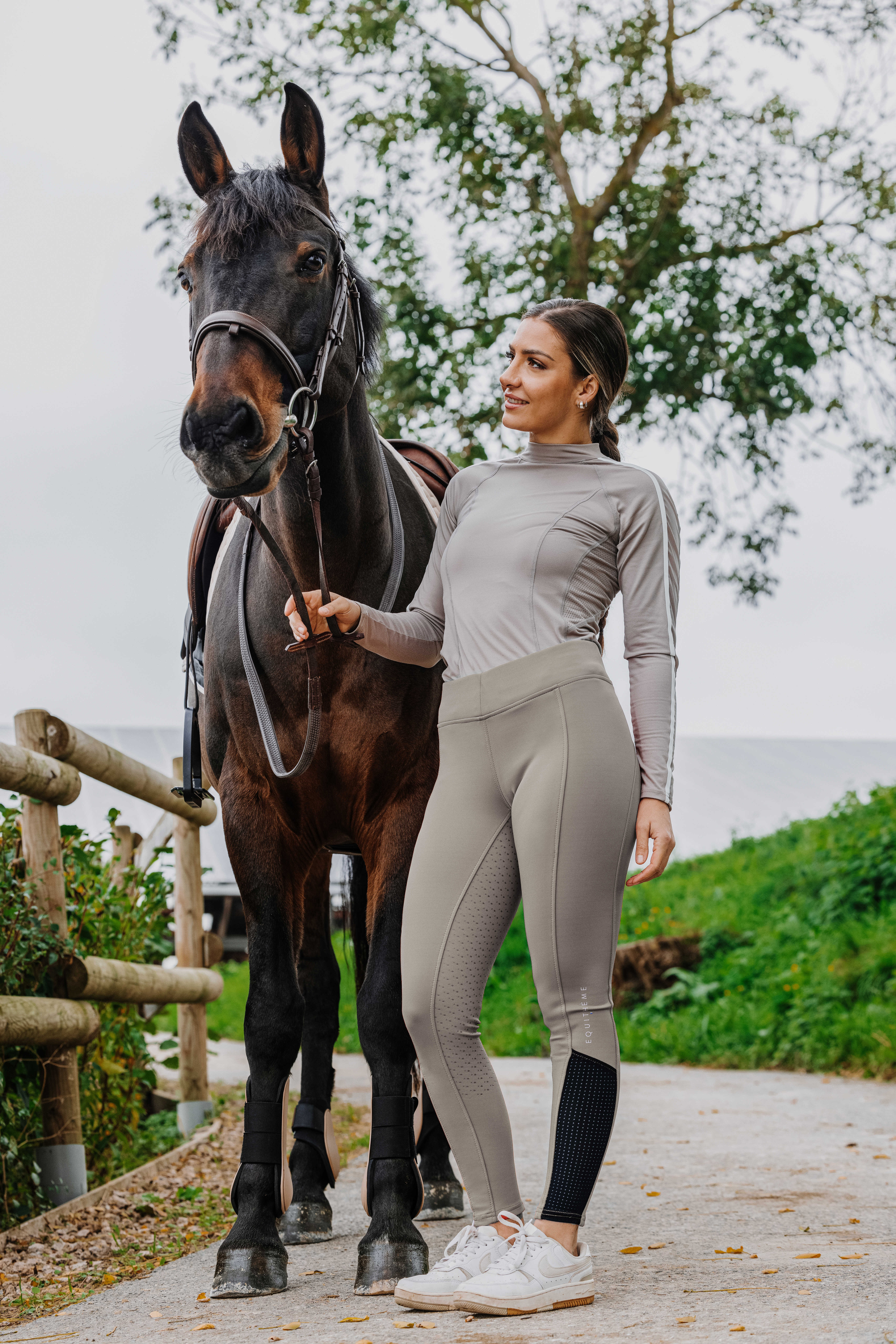 Equithème Brigitte Silicone Helskodda Ridtights Taupe (34)