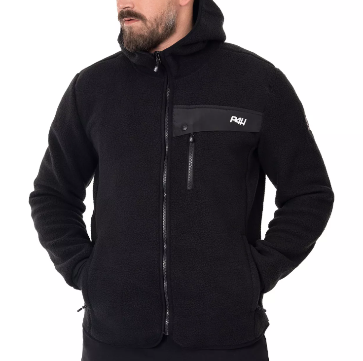 P4H Fleece Pilejacka med huva Svart